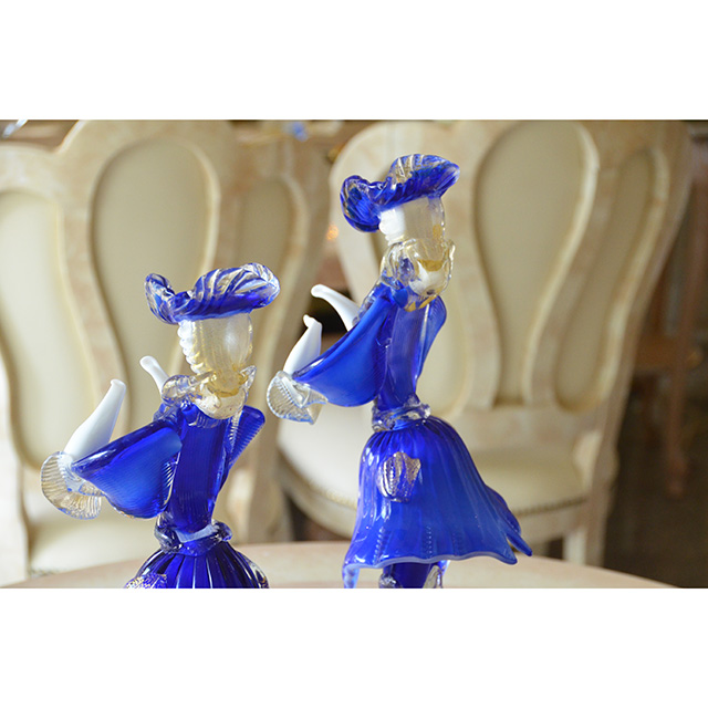 Venice Doll-ベネチアン人形｜中型｜ブルー仕上げ｜男女ペア｜GLS0023IB