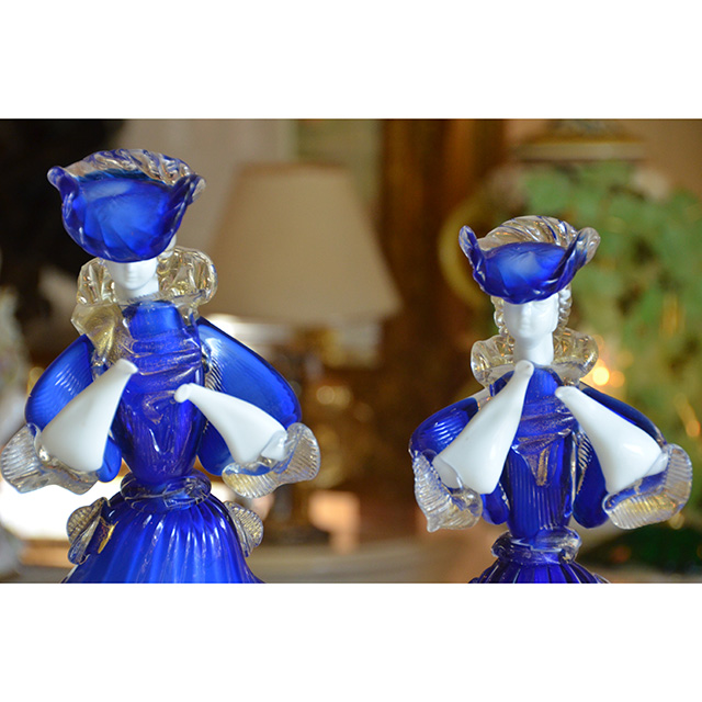 Venice Doll-ベネチアン人形｜中型｜ブルー仕上げ｜男女ペア｜GLS0023IB