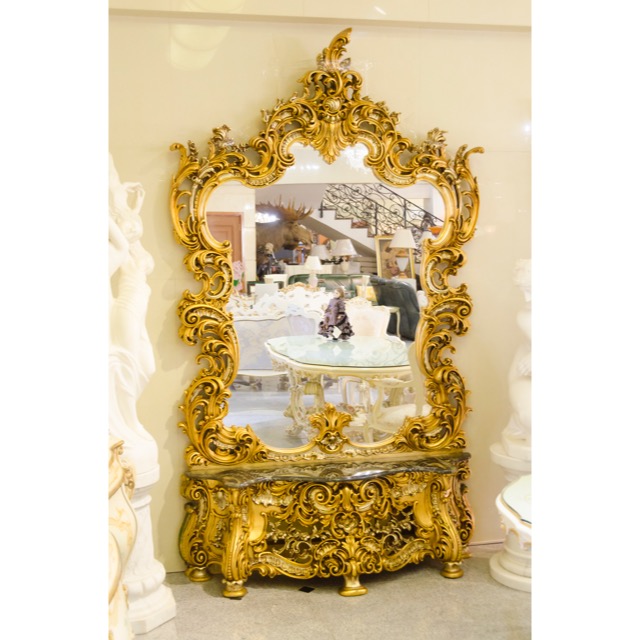 Mirror Console - Gold / ミラーコンソール - ゴールド｜IB Selection