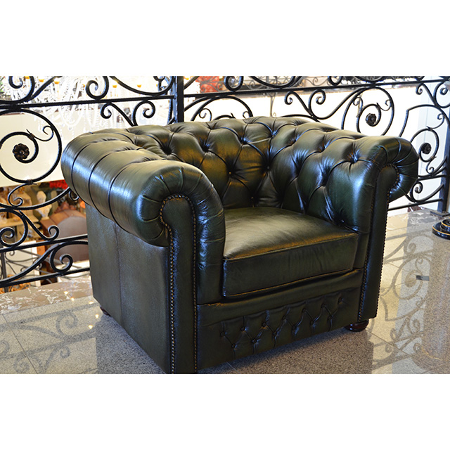 Single Leather Sofa / シングル 革張りソファ｜タフティング｜モスグリーン｜IB Selection｜SF0095IB
