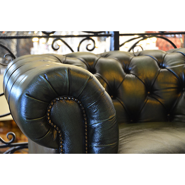 Single Leather Sofa / シングル 革張りソファ｜タフティング｜モスグリーン｜IB Selection｜SF0095IB