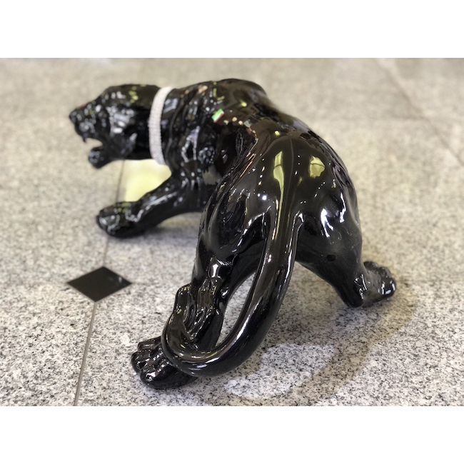 黒豹の陶器 楽天市場】【ランキング1位獲得】 陶器置物 黒ヒョウの置物迫力