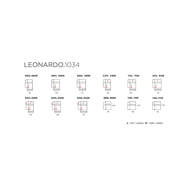 LEONARDO.1034 |RECLINING COUCH SOFA/リクライニング付きカウチソファ|CALIA ITALIA:イタリア|SF0016CLA