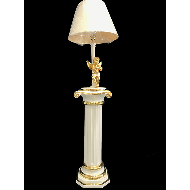 Pottery Columns&Lamp - Gold White / 陶器 コラム・ランプセット ゴールド&ホワイト | Angela Rigon / イタリア｜HGE0014RGN
