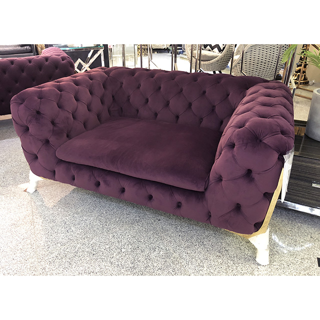 1P Fabric Sofa - 1人掛けソファ｜シングルソファ｜タフティング仕上げ｜ビビットカラー・パープル｜IB Selection