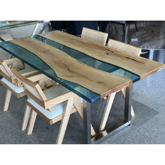 ダイニングテーブル｜Dining Table｜樹脂天板｜スカイブルー｜｜IB