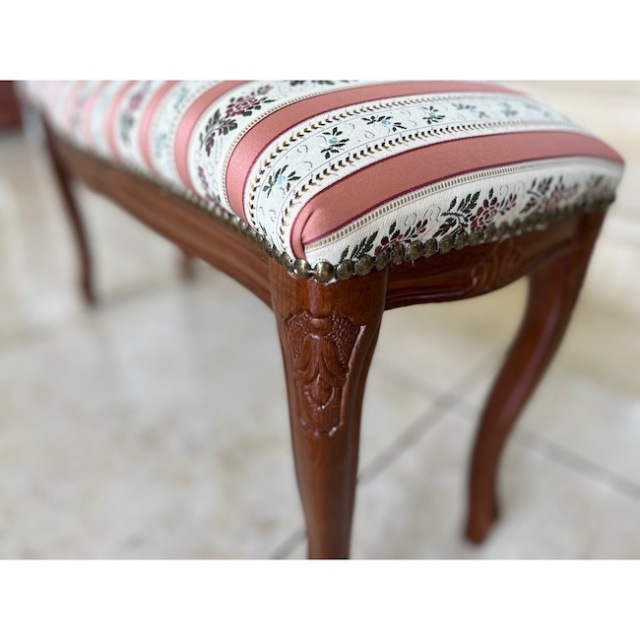 イタリア製｜Stool/スツール｜ベンチスツール｜ストライプローズピンク